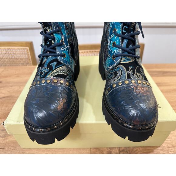 Spring Step L'Artiste Severity Blum Boots Blue Multi Size 10.5/11 US 42 EU NWB - Picture 7 of 16